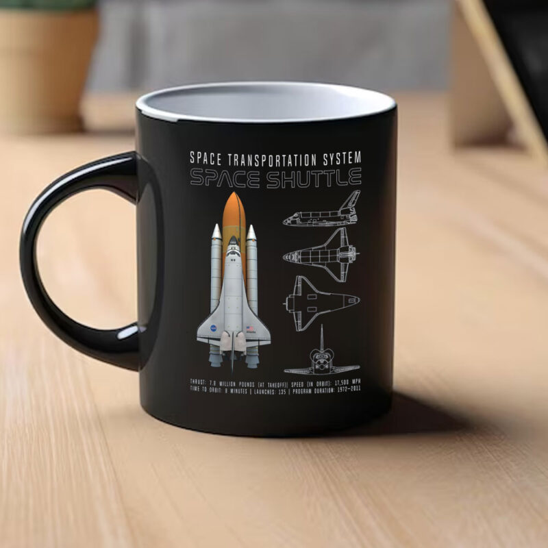 Space Shuttle Atlantis Schematic Adult Mug