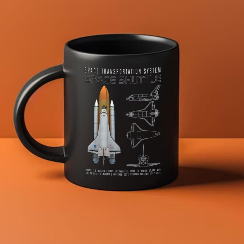 Space Shuttle Atlantis Schematic Adult Mug