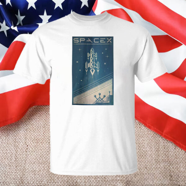 SpaceX Rocket Art Falcon Elon Musk Astronomy Space Science T-Shirt