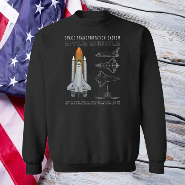 SpaceX Space Shuttle Atlantis Schematic Adult T-Shirt