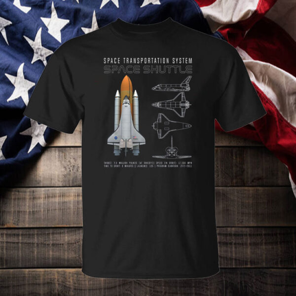 SpaceX Space Shuttle Atlantis Schematic Adult T-Shirt