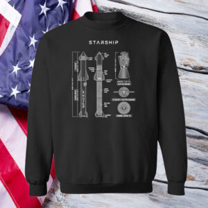 SpaceX Starship Blueprint Model T-Shirt