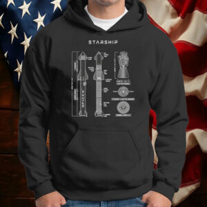 SpaceX Starship Blueprint Model T-Shirt