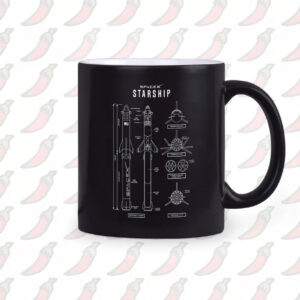 SpaceX Starship Schematic Blueprint Mug