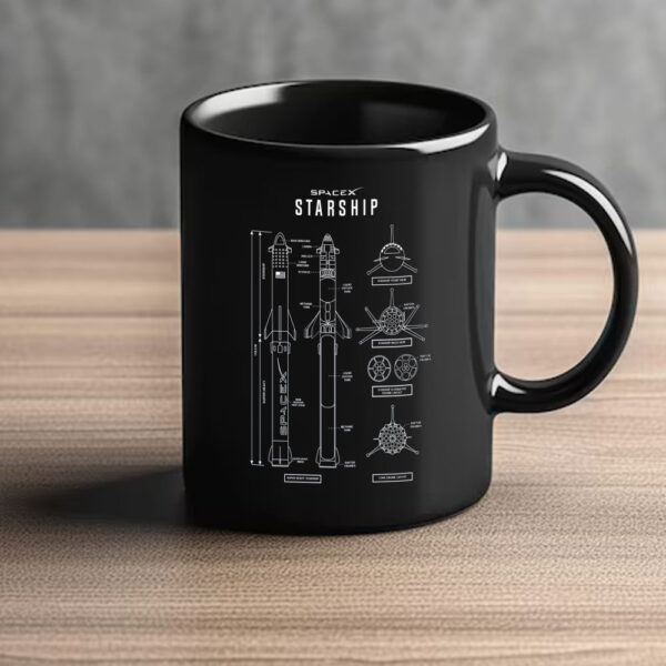 SpaceX Starship Schematic Blueprint Mug