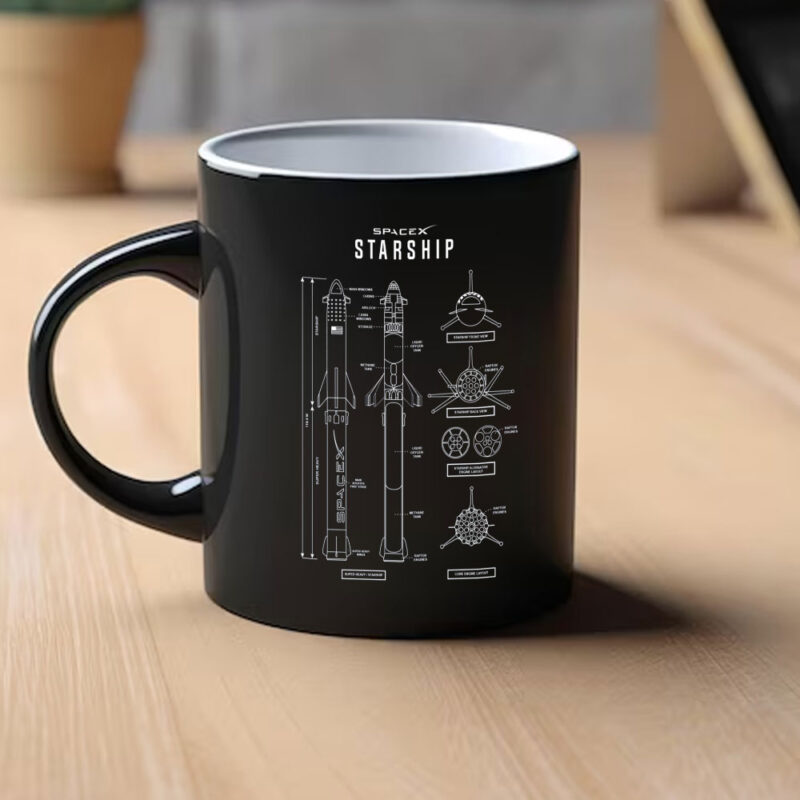 SpaceX Starship Schematic Blueprint Mug