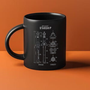 SpaceX Starship Schematic Blueprint Mug