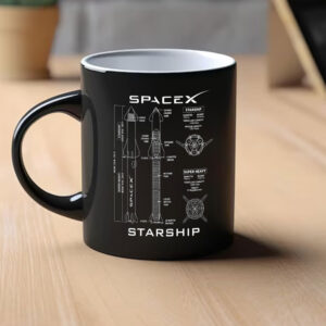 Spacex Starship Model BluePrint Mug