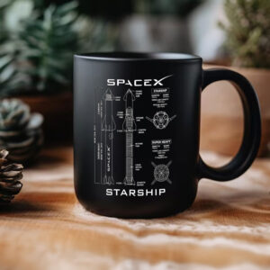 Spacex Starship Model BluePrint Mug