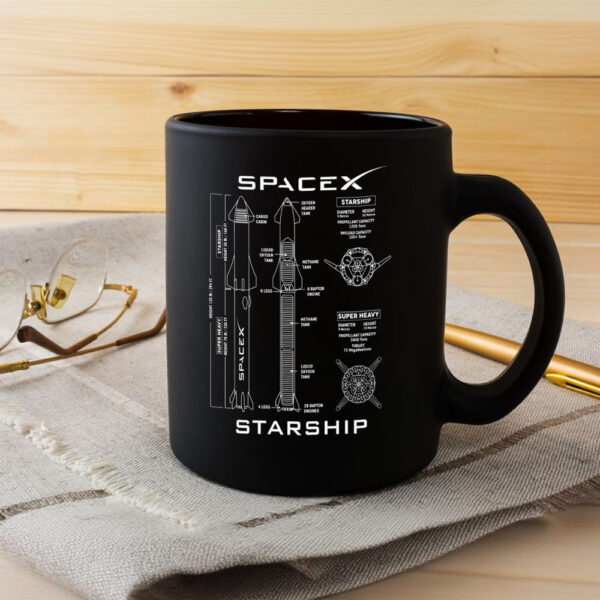 Spacex Starship Model BluePrint Mug4